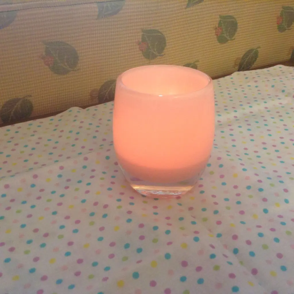 pink glassybaby candle