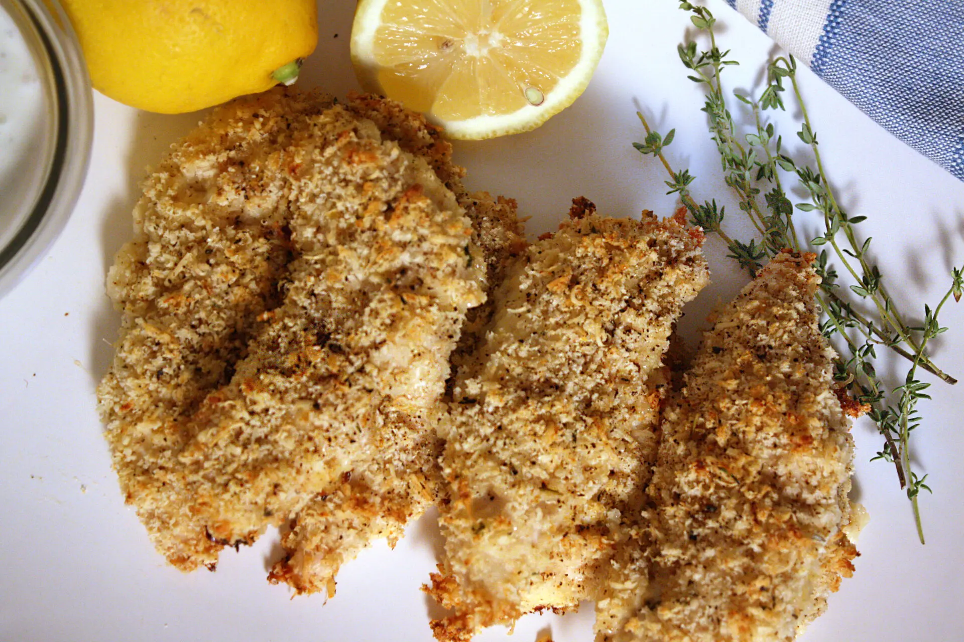 overhead image of lemon pepper chicken tenders