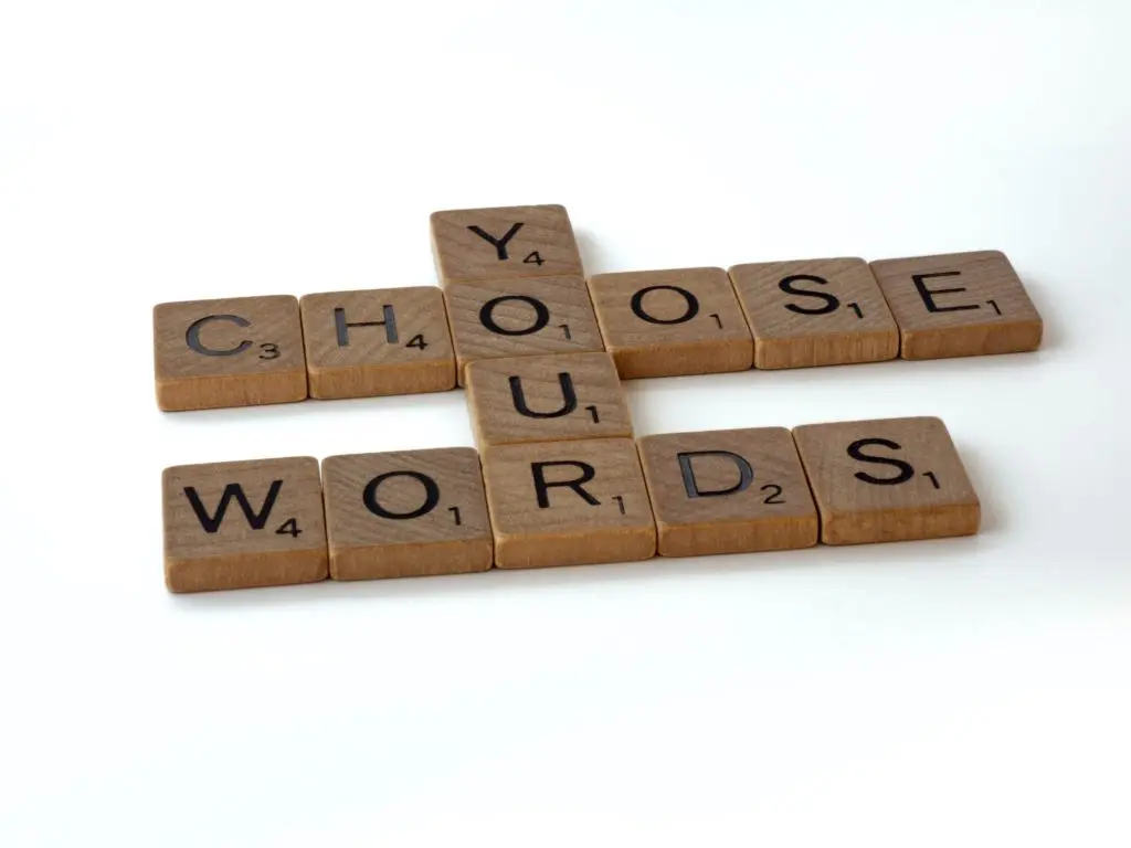 Scrabble letters arranged to say "choose your words" | Photo by Brett Jordan on Unsplash