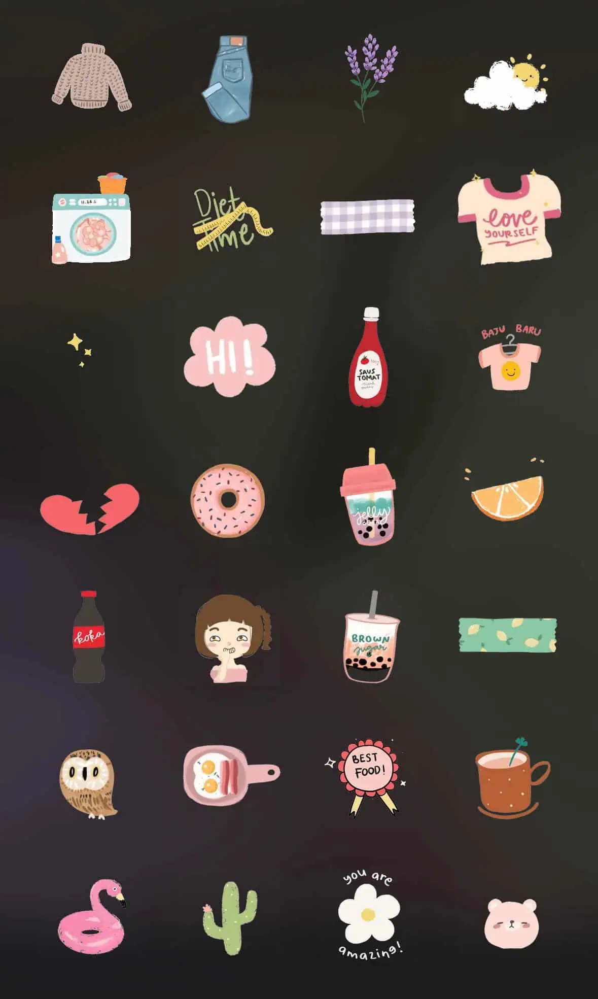 screenshot of gifs to use as instagram story stickers when you search the name rorodina