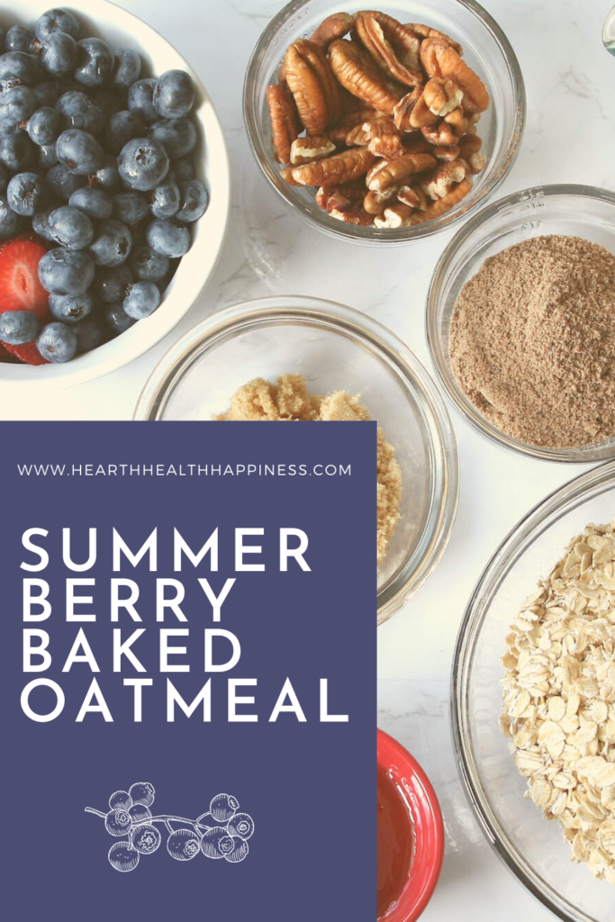 overhead image of ingredients for baked oatmeal | hearth health happiness