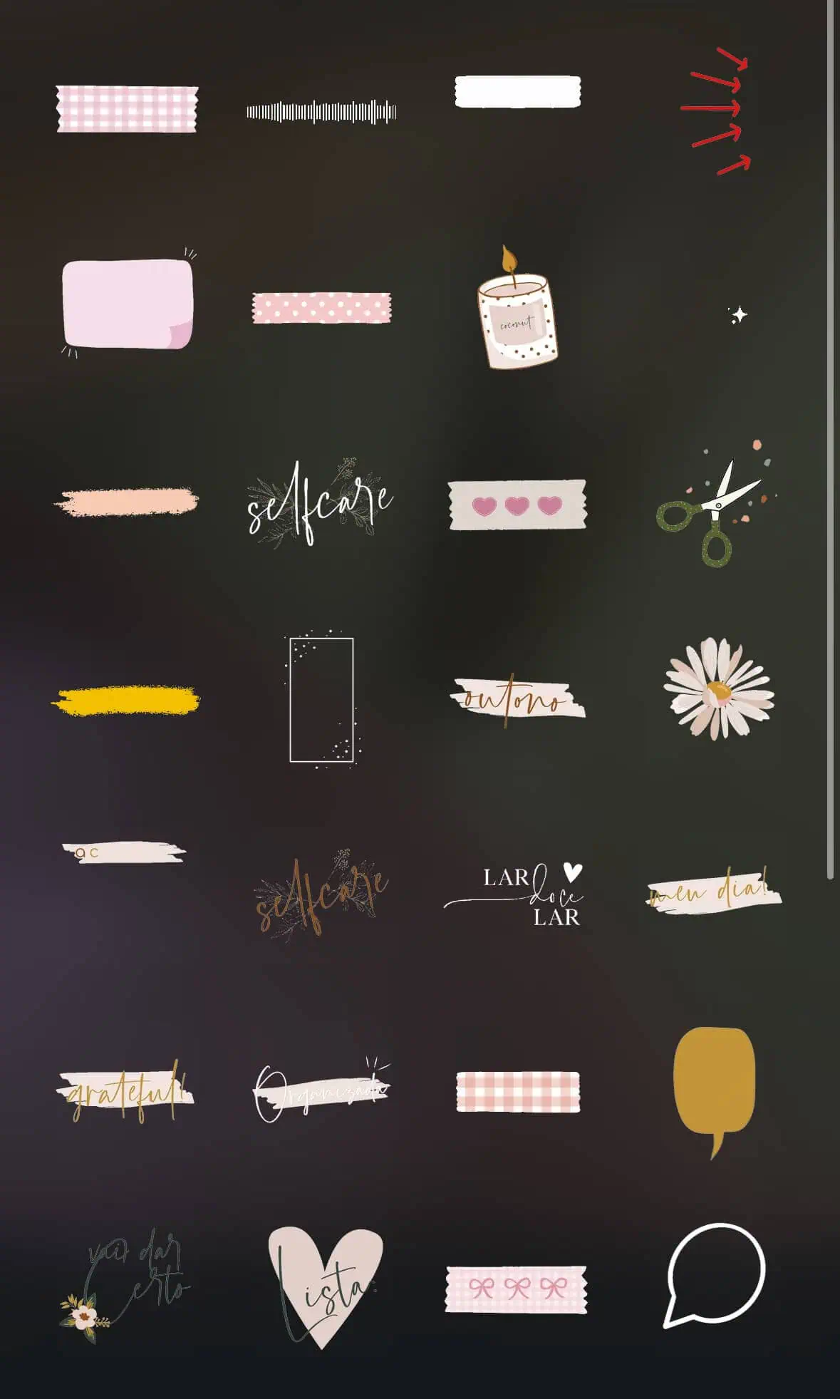 screenshot of gifs to use as instagram story stickers when you search the name vipapier