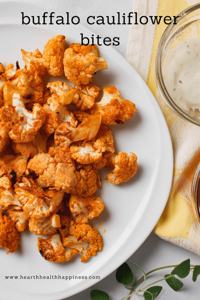 buffalo cauliflower bites on plate