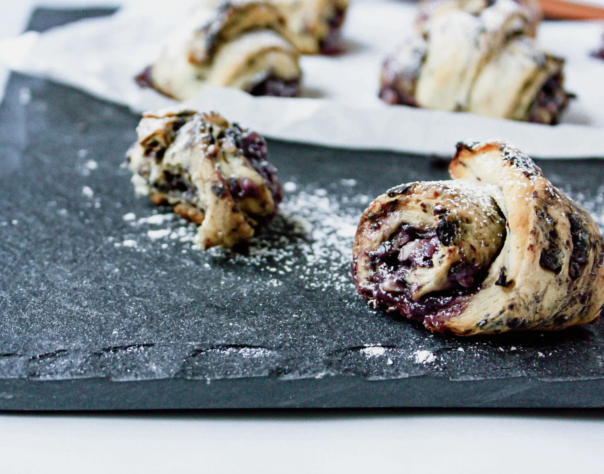 close picture of blueberry crescent rolls | food blog | hearth health happiness
