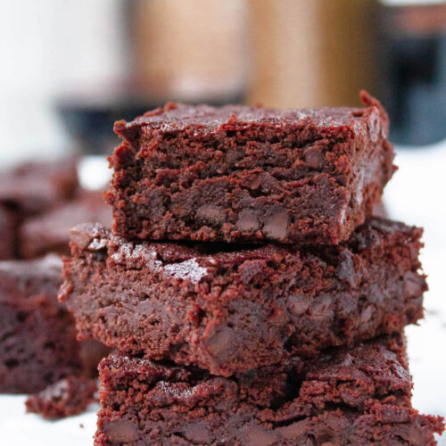 stack of red wine brownies | hearth health happiness