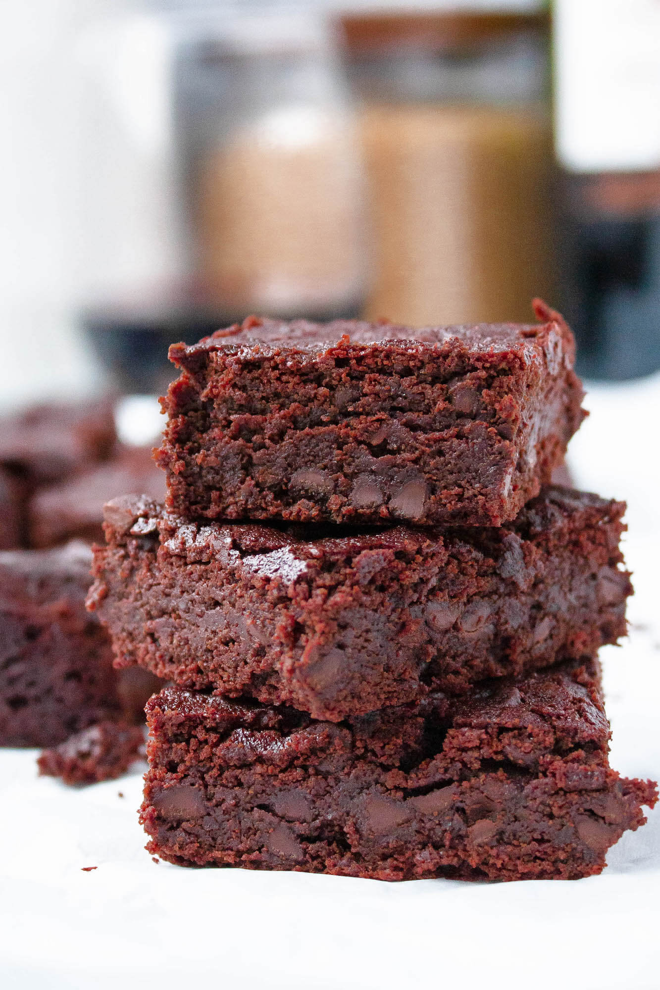 stack of red wine brownies | hearth health happiness