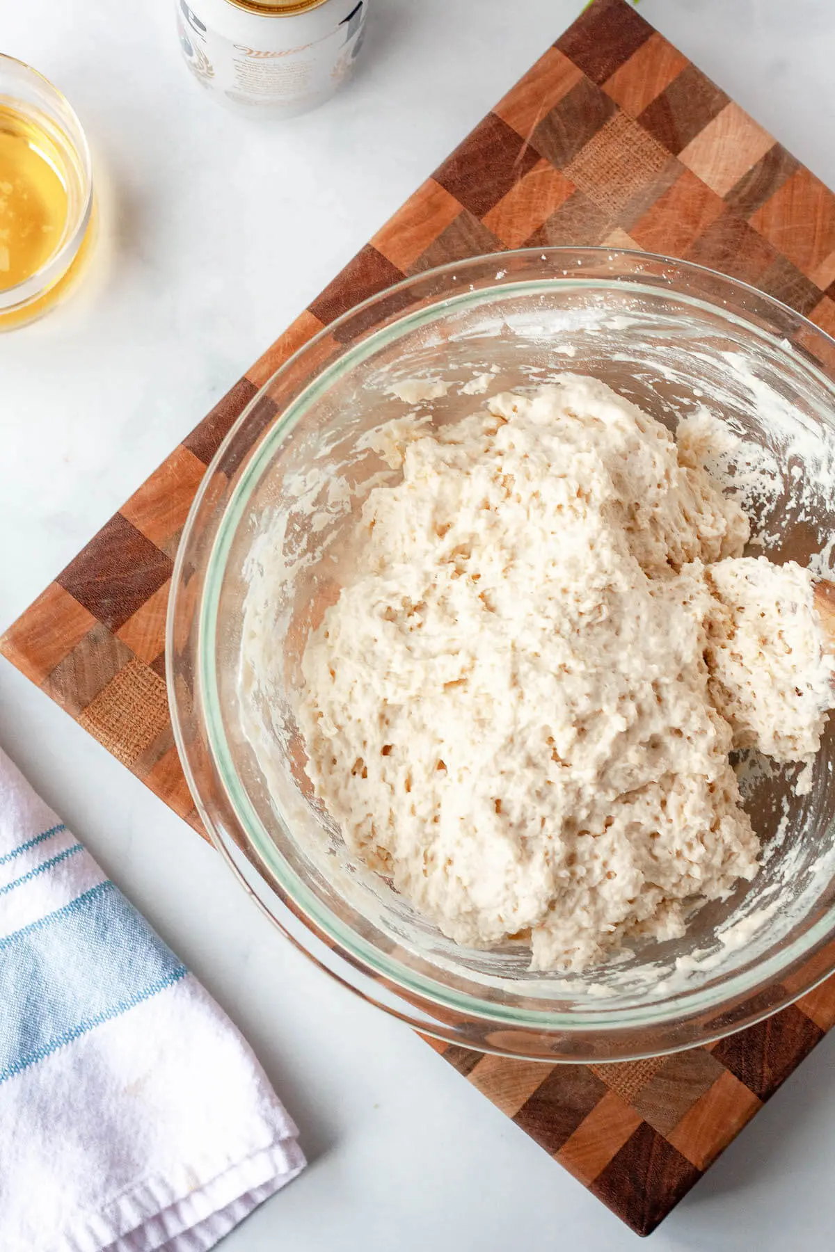 beer biscuit batter dough in bowl