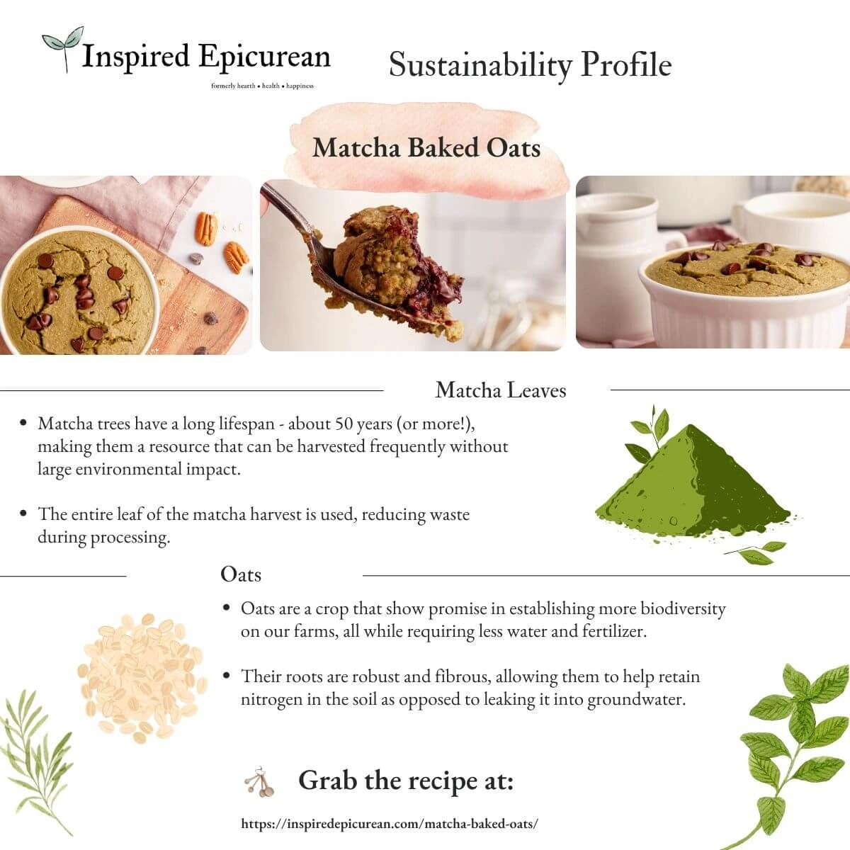 facts about the sustainability of matcha baked oats