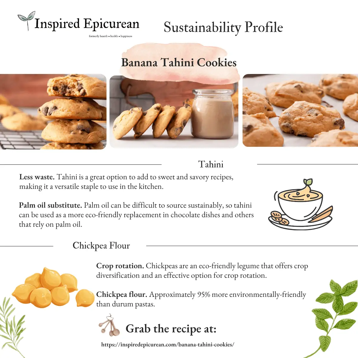 Sustainability facts for tahini and chickpea flour