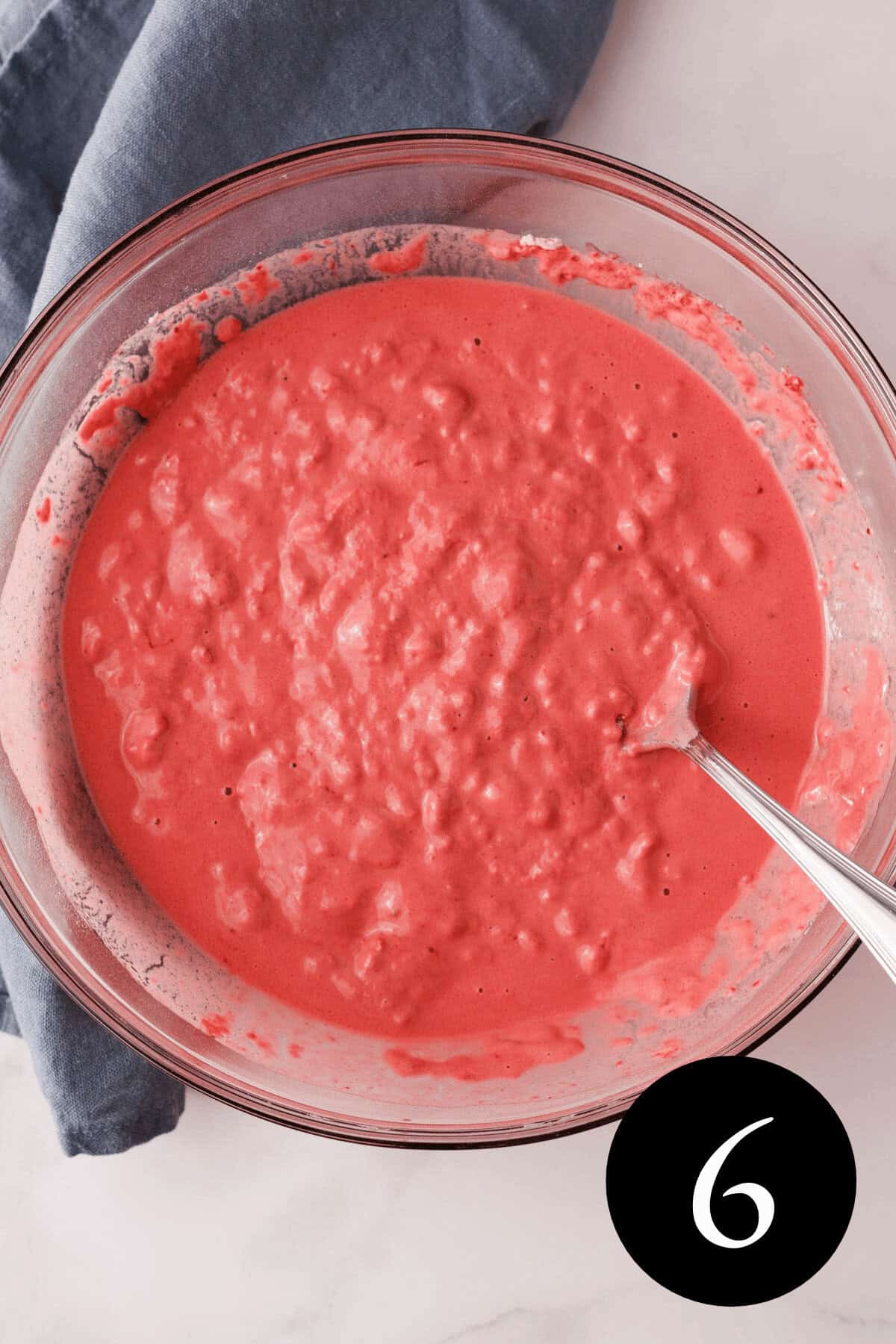 wet and dry ingredients combined in bowl