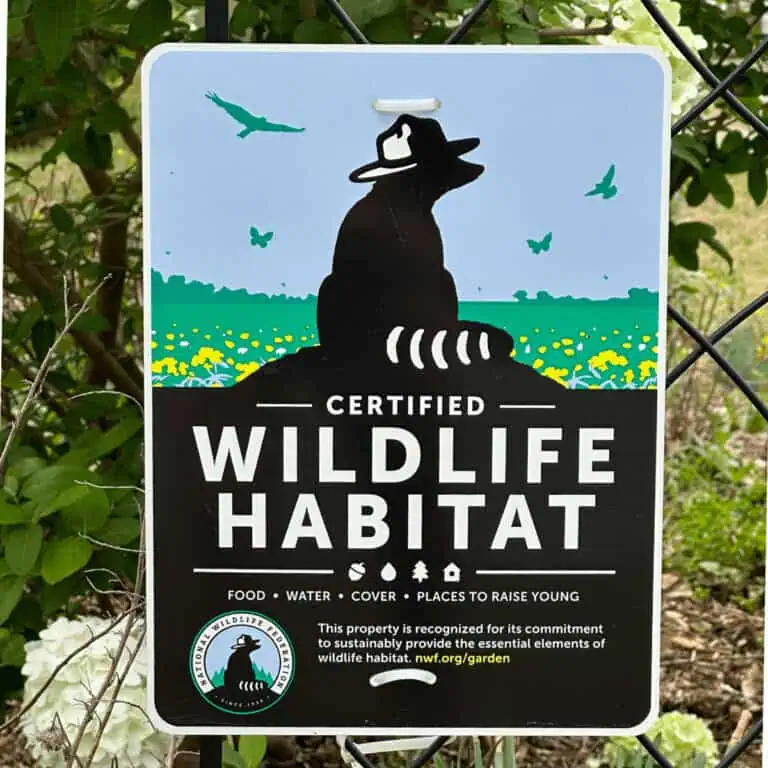 national wildlife federation habitat certification sign on display in garden