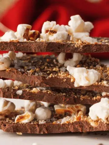 closeup of stacked popcorn bark to show interior texture