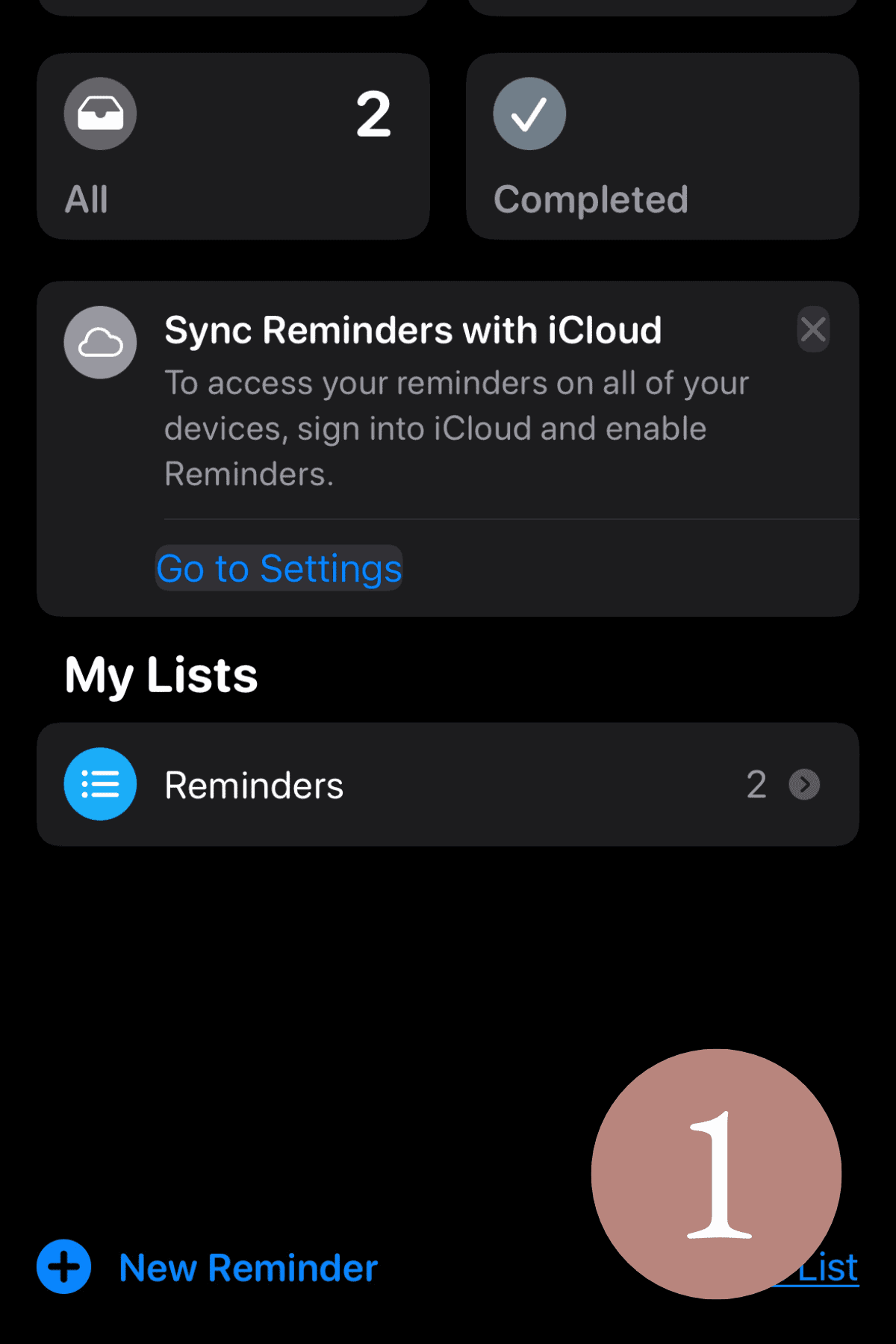 iphone reminders dashboard