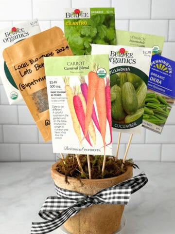 seed bouquet on counter