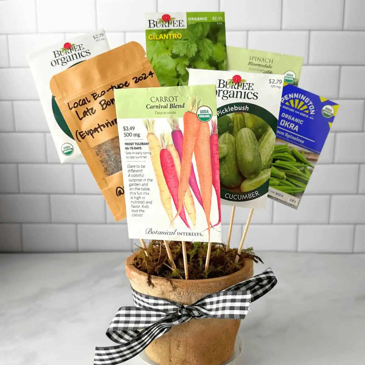 seed bouquet on counter